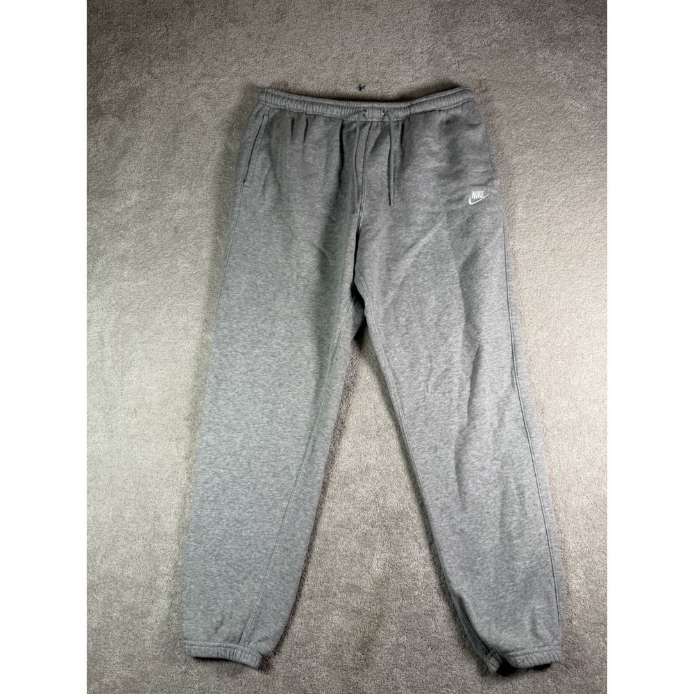 Nike Pants Mens Large Gray Club Fleece Swoosh Joggers Sweatpants Nsw Tapered
